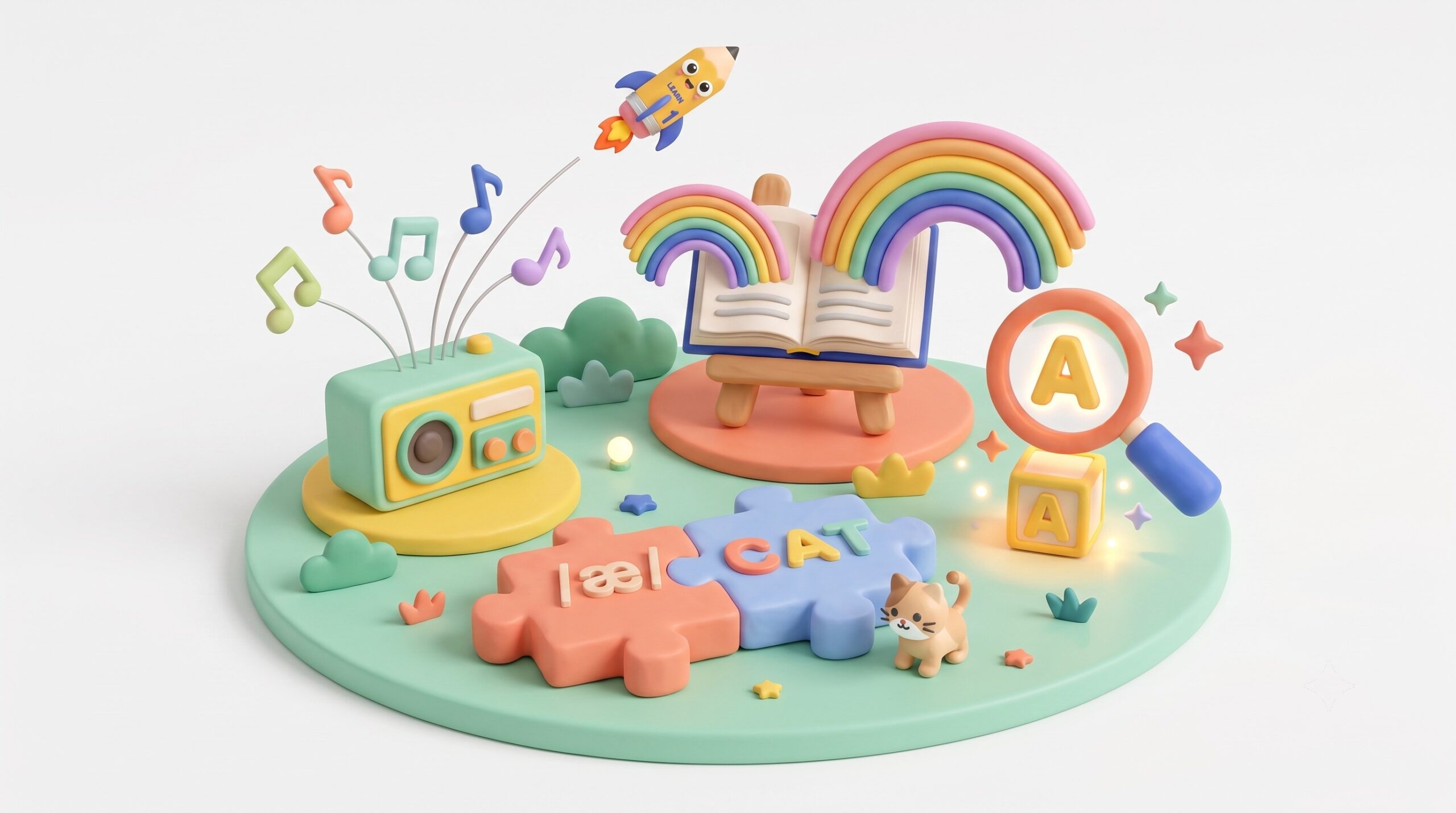 Hình ảnh minh họa các phương pháp dạy tiếng Anh trẻ em qua Phonics, vận động TPR và bài hát